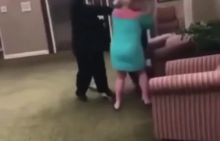 Karen FINDS OUT in the hotel lobby