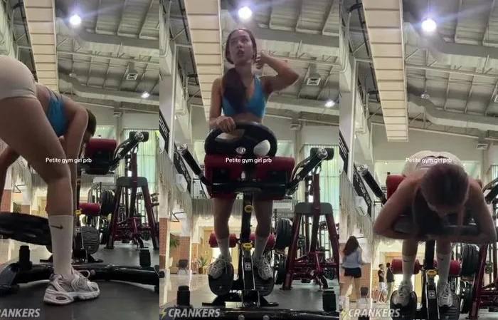 Gym girl shows her form