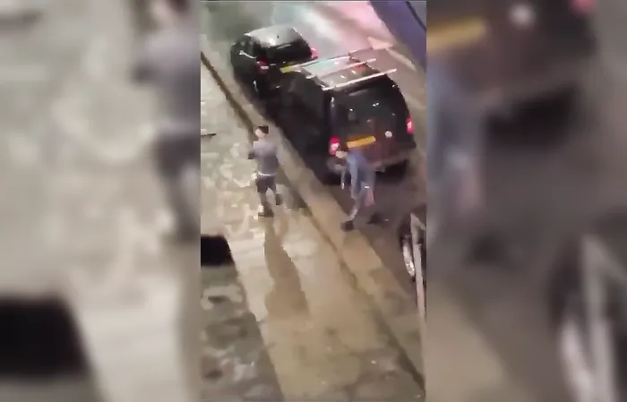 Guy smashes cars with machete in England, finds out the hard way
