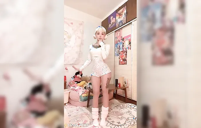 Robot doll doing some sort of dance