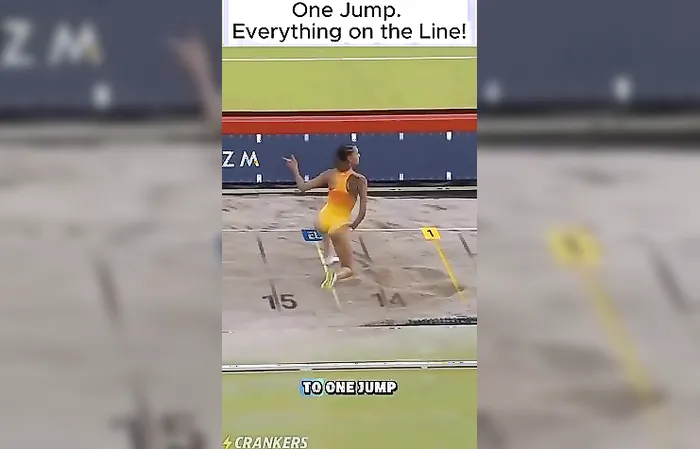 Triple jump while looking this good should not be allowed