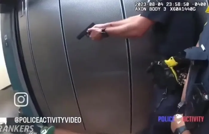 Cop almost got stabbed to death, but squad took out the suspect