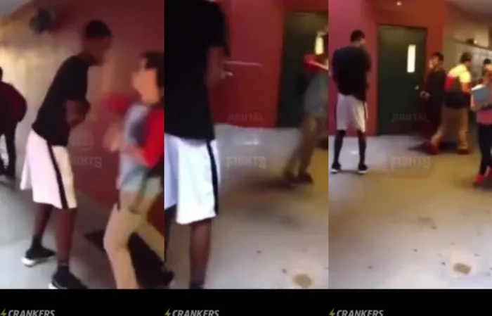 Dude cracks a bottle over bully's head