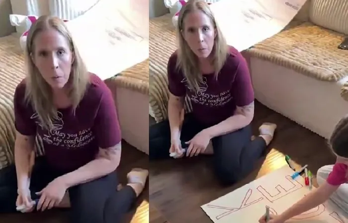 Parent forces child to make profane anti-ICE sign