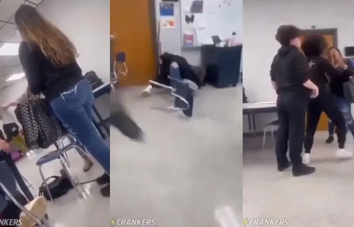 She tossed water all over him, but did he overreact?