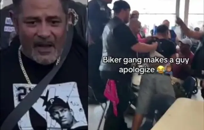Biker gang dragged racist dude back to bar for saying N WORD with HARD R