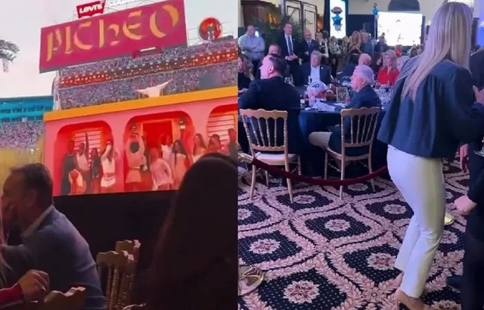 Guess what was on TV during Trump's golf club viewing of SB?