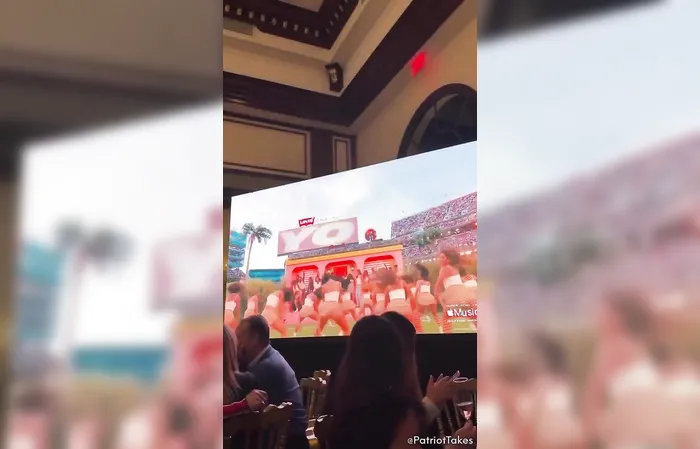 Guess what was on TV during Trump's golf club viewing of SB?