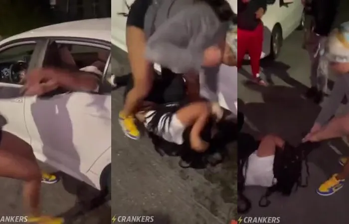 She pulled the big back outta the car omg