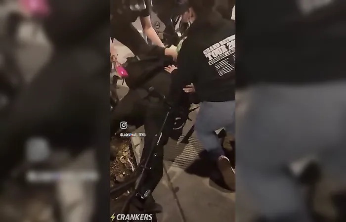 Protester shot in the EYE