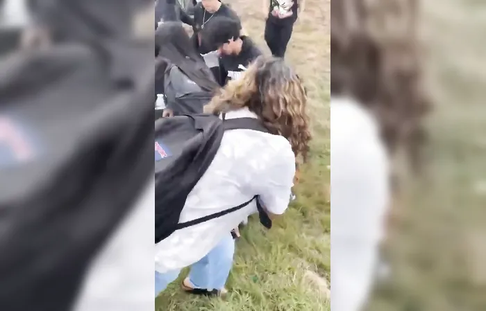 Grown man gets beat up by group of high school kids on an ICE protest