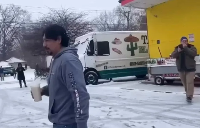 Liberal ICE-haters smack coffee out of a MEXICAN GUY'S HAND because she thought he was ICE
