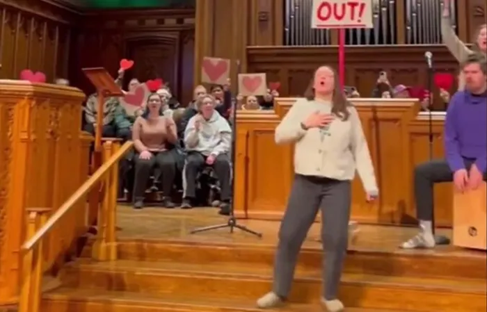 White Liberal Chicks Insurrect A Church, Start Singing About ICE