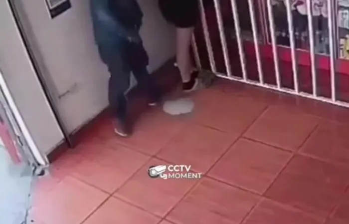 Dude 'finishes' on someone's leg and runs away