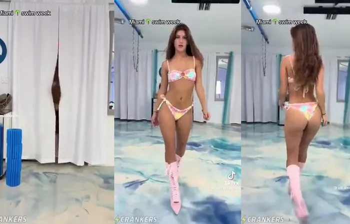 Trying on this new bikini for fashion week