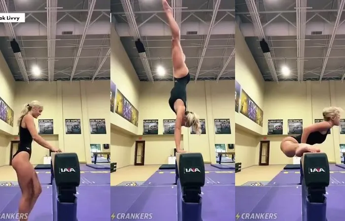 Livvy Dunne at gymnastics practice