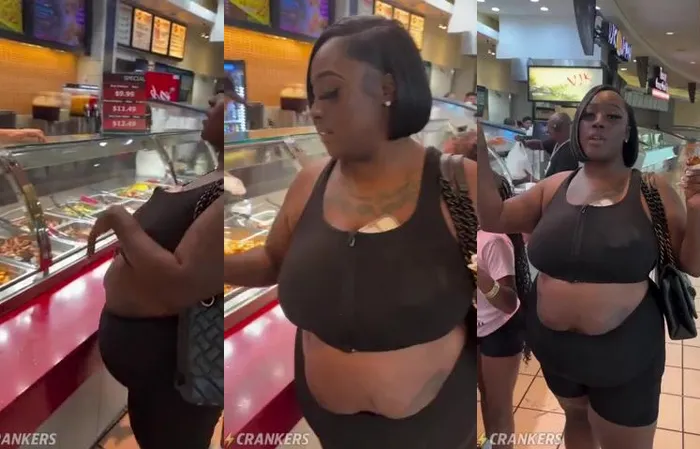 Lady has no shame letting it all hang out