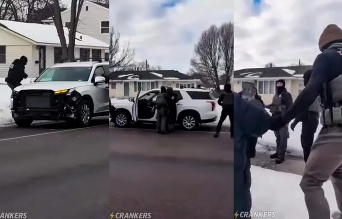 ICE Agents Smash Vehicle Window During Detention Operation in Minnesota