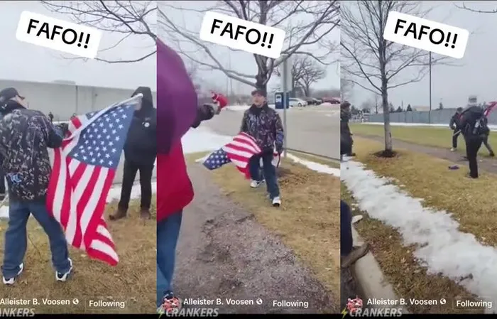 MAGA bro knocks out like ten people at once