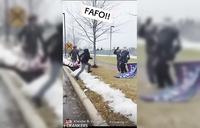 MAGA bro knocks out like ten people at once