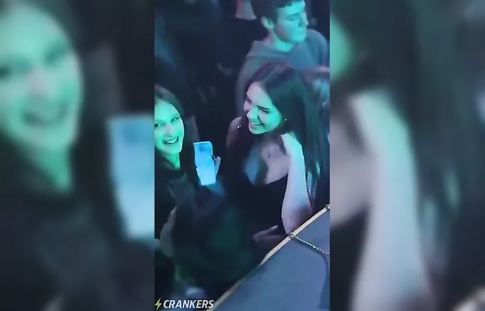 Just two hotties raving out to some electronic music