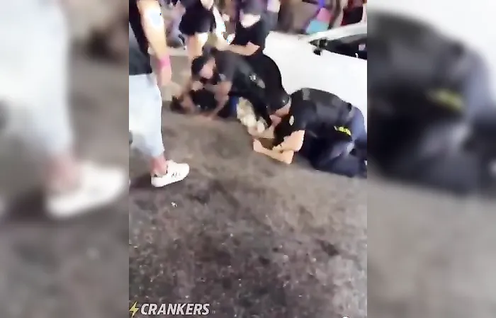 Cops TAG TEAM the crooks in heated FAFO moment