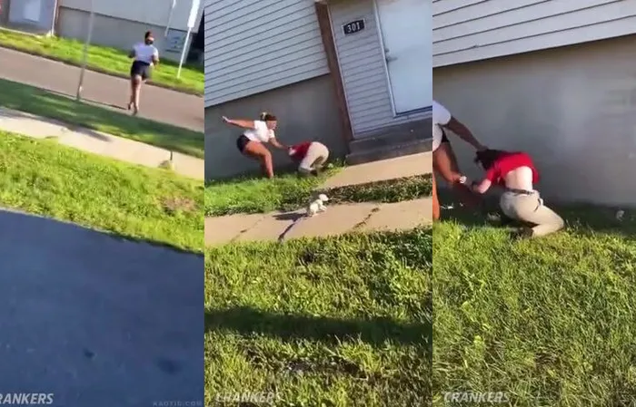 Lady walking her dog attacked for no reason