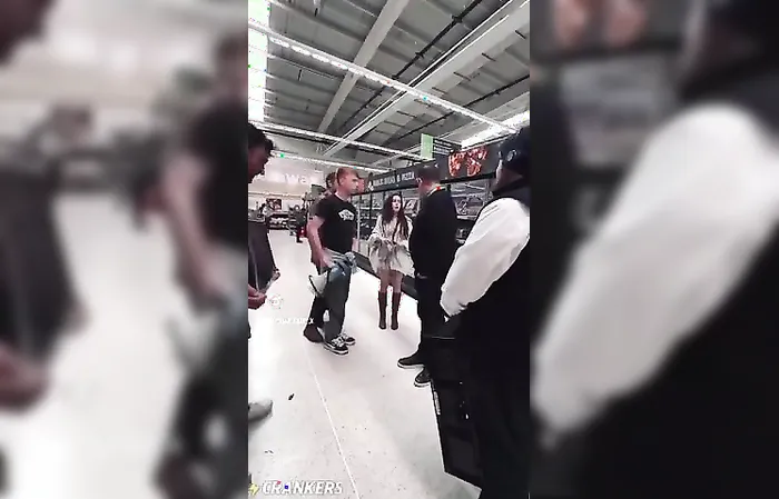 Clown World ™ ???? - Shopper loses patience and snatches megaphone from vegan activist dur...