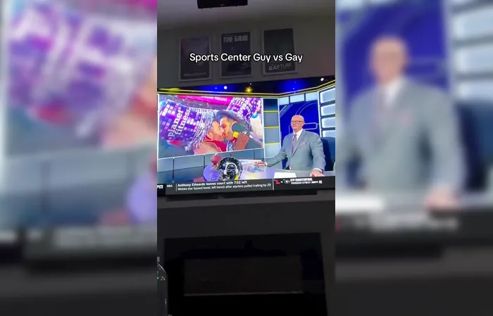 ESPN’s Scott Van Pelt visibly disgusted after two men making out on NYE
