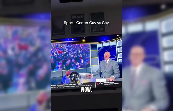 ESPN’s Scott Van Pelt visibly disgusted after two men making out on NYE