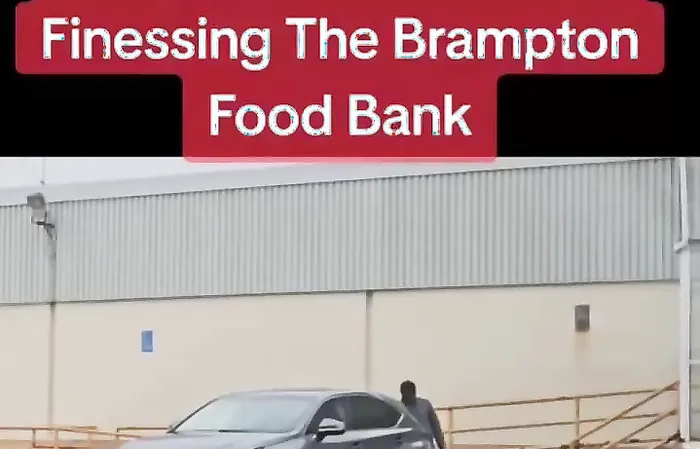 They pulled up in an expensive Lexus NX to take items from the food bank
