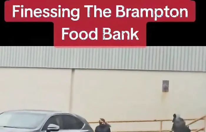 They pulled up in an expensive Lexus NX to take items from the food bank