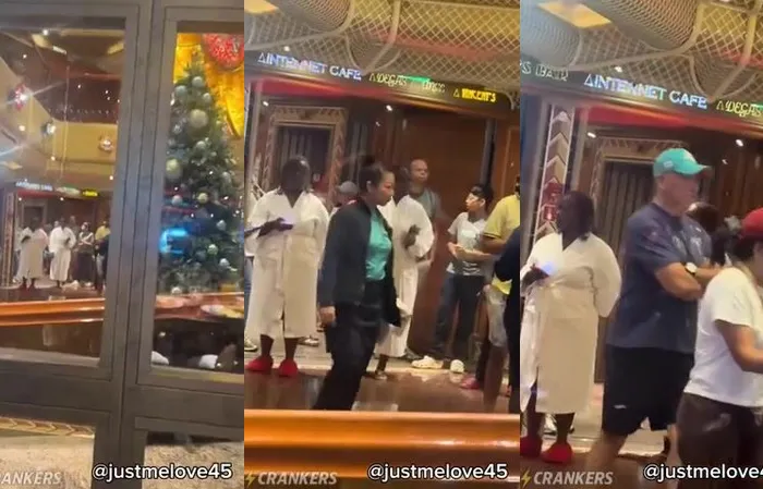I Meme Therefore I Am ???????? - Two women rolled into cruise breakfast wearing bathrobes.????