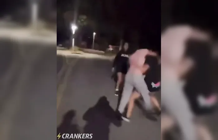 Bonnet-wearing hoodrat accidentally maces herself and gets destroyed