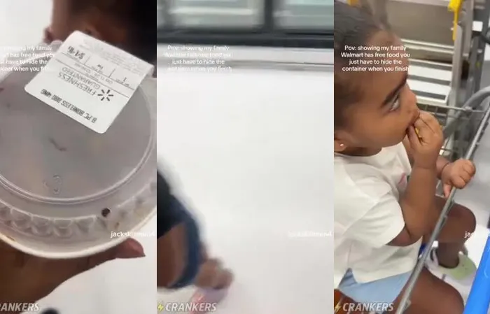 Walmart has free food, you just have to hide the container after eating it