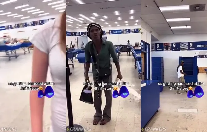 Bonnet-wearing Betty harasses a white woman