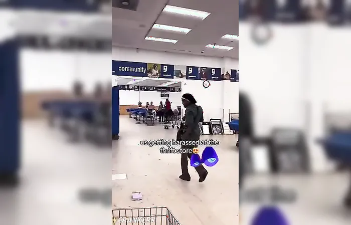 Bonnet-wearing Betty harasses a white woman