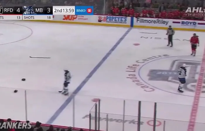 Epic moment breaks out during hockey game
