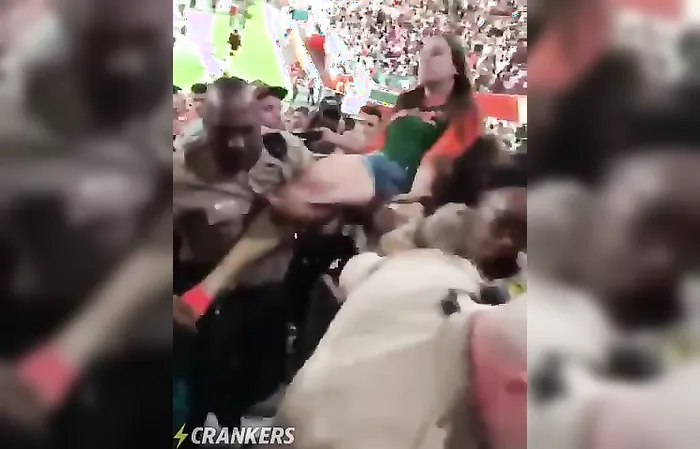Woman at University of Miami game slaps cop as she's getting arrested, cop retaliates