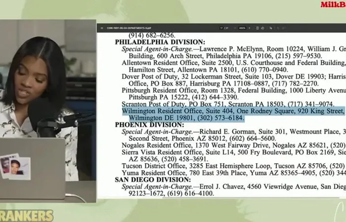 Candace Owens accidentally reveals lawyer's address when reading tip on Egyptian plane landing in Delaware