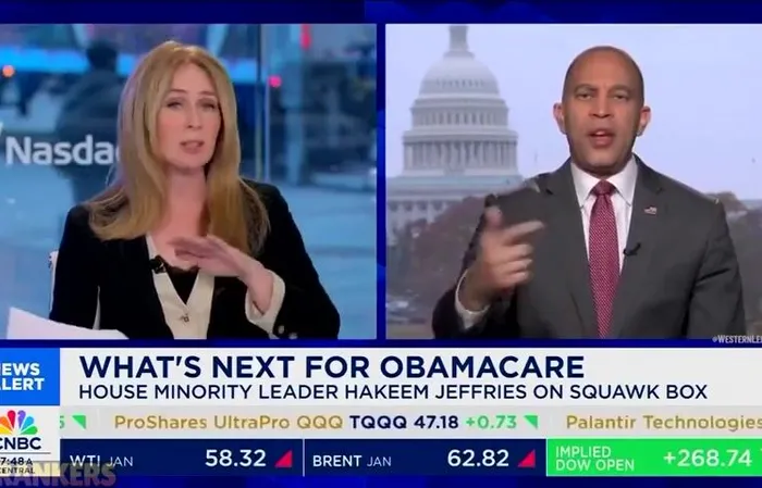 CNBC’s Becky Quick rolls eyes at Hakeem Jeffries for deflecting on questions
