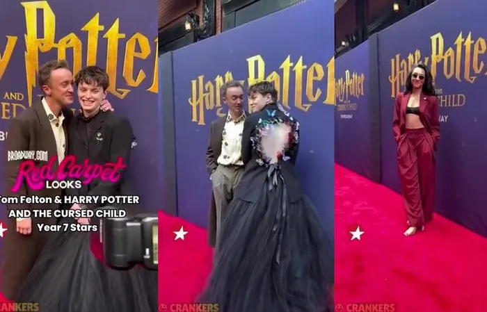 Male Harry Potter star wears a DRESS while being kissed by actor Tom Felton