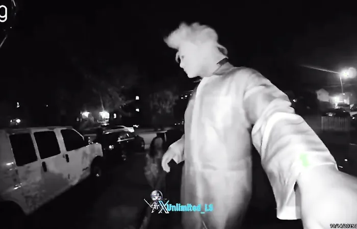 Group in Halloween masks terrorize family
