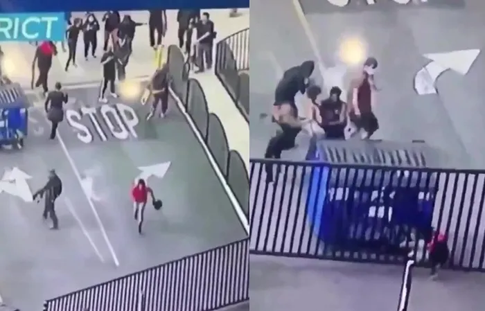 Protesters accidentally hit another protester with a dumpster