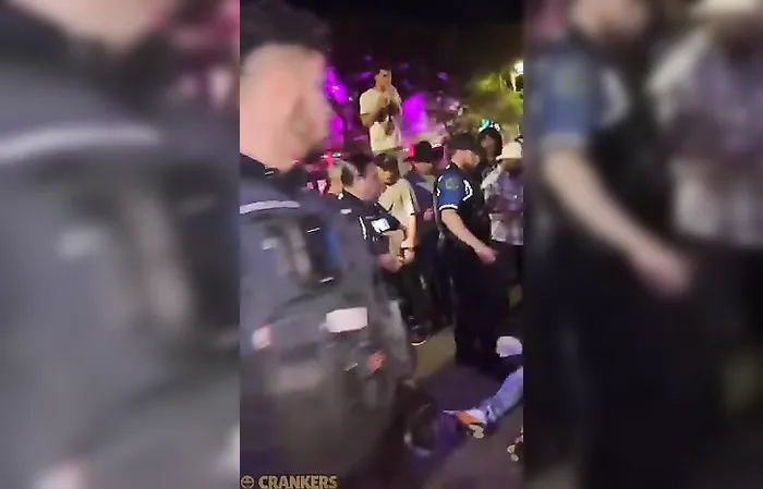 Texas policeman knocks out a illegal immigrant harassing officers