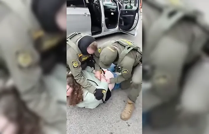 Officers take down suspect who was agitating