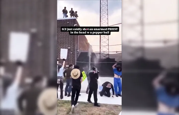 Guy told to stay off federal property takes ICE pepper ball to the head