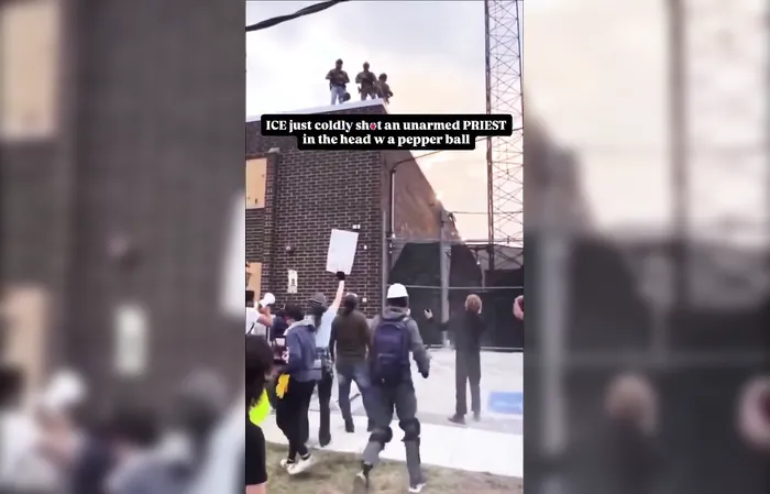 Guy told to stay off federal property takes ICE pepper ball to the head