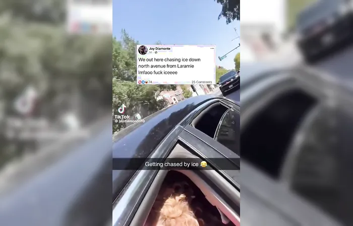 Chicago Woman records herself running red lights to escape an ICE vehicle