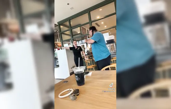Guy with ponytails is mad about MAGA hat, then Panera Bread worker takes over